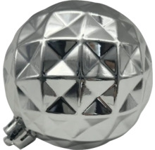 Boule de Noël argentée avec motif géométrique
