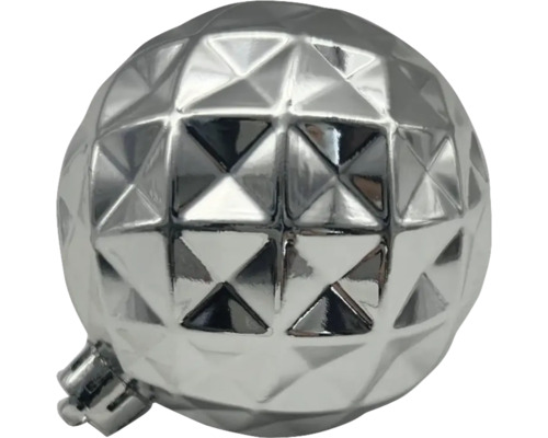 Boule de Noël argentée avec motif géométrique