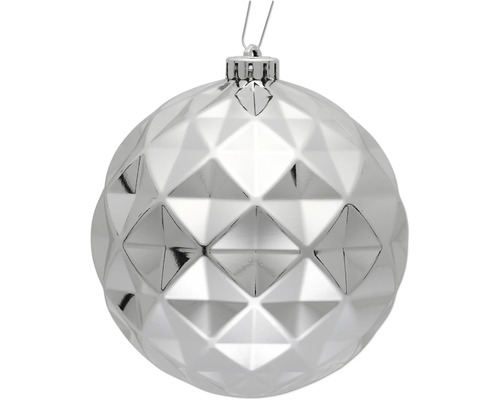 Boule de Noël argentée à motif à facettes
