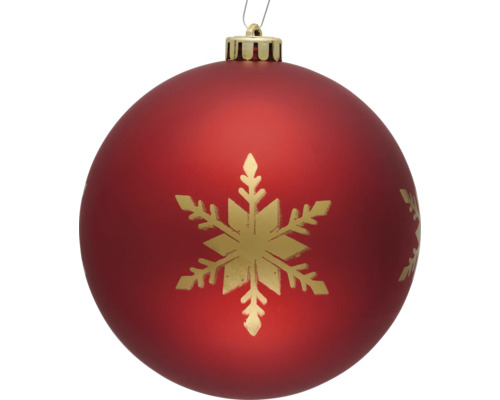 Rote Weihnachtskugel mit Schneeflockenmuster