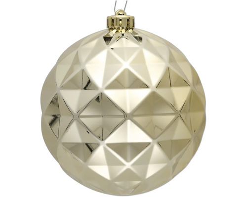 Goldene Weihnachtskugel mit geometrischem Muster
