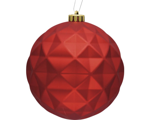 Boule de Noël rouge avec motif géométrique