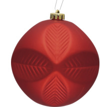 Boule de Noël rouge avec motif de feuilles comme décoration d''arbre