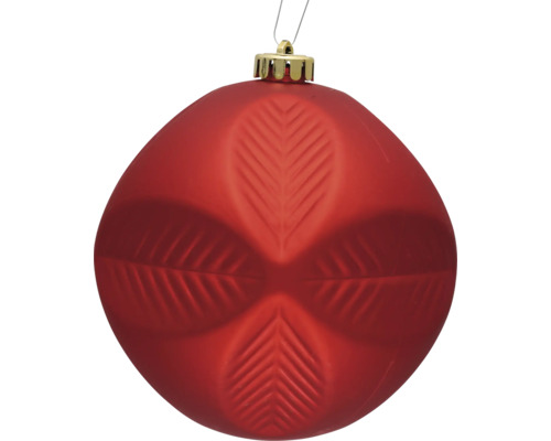 Boule de Noël rouge avec motif de feuilles comme décoration d''arbre