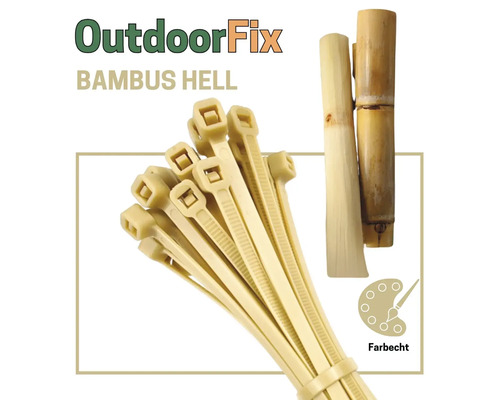 Lot de serre-câbles clairs avec bâtons de bambou