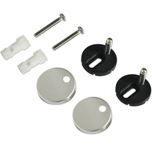 Kit de fixation pour siège de WC avec vis, chevilles et caches