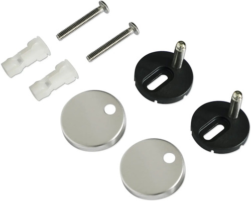 Kit de fixation pour siège de WC avec vis, chevilles et caches