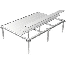Aluminiumstisch mit Tischplatten und Schraubfüßen