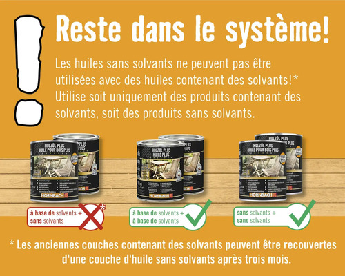 Informations sur l''utilisation des huiles à bois avec et sans solvants