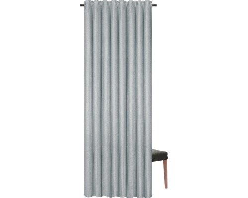 Rideau gris avec suspension à plis