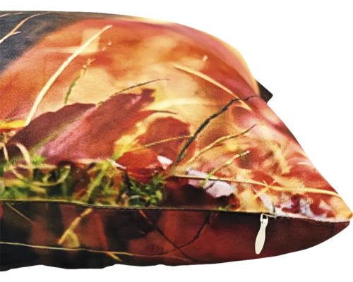 Dekokissen mit Reißverschluss und Herbstlaubmuster