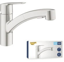 Küchenarmatur mit Ausziehbrause und Grohe Logo