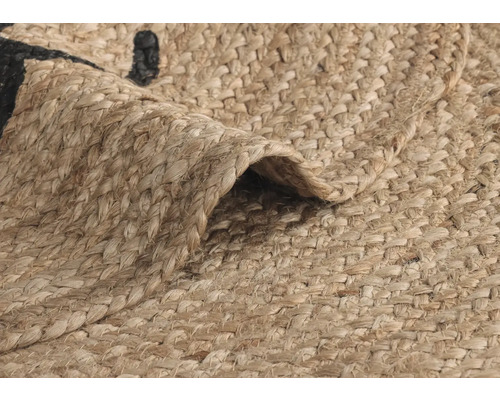 Nahaufnahme eines Teppichs aus Jute mit Muster