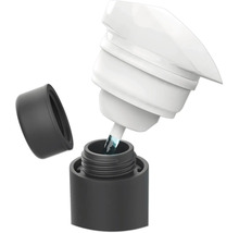 Flacon de vernis à ongles avec applicateur et couvercle ouvert