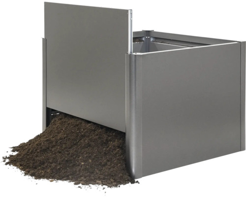 Composteur en métal avec terre de compost