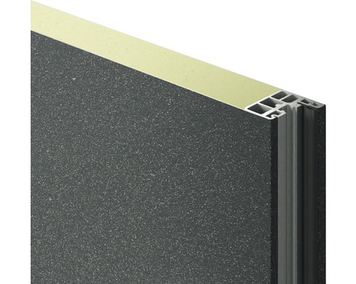 Vue détaillée d''un panneau isolant avec profilé en aluminium