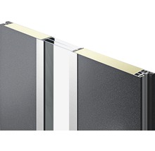 Porte d'entrée EcoStar ISOPRO IP 410 S 1100 x 2100 mm droite RAL 9007 aluminium gris mat avec ensemble de ferrures, poignée barre en acier inoxydable, cylindre profilé de sécurité avec 5 clés-thumb-4