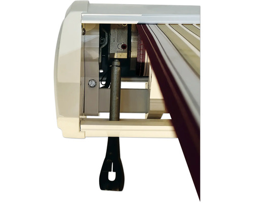 Detailansicht einer Markise mit Mechanismus
