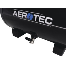 Aerotec Logo auf einem Druckluftbehälter mit Ablasshahn