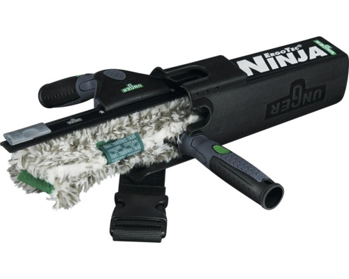 Unger ErgoTec Ninja Fensterwischer mit Einwascher und Gürtel