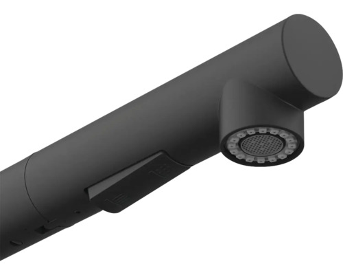 Robinet noir avec fonction d''économie d''eau