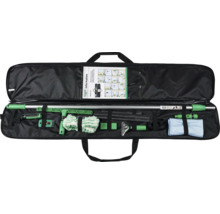 Kit de nettoyage de vitres avec manche télescopique dans un sac de transport