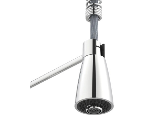 Robinet d''évier avec douchette et ressort spiralé