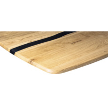 Plateau de table en bois avec insert en résine