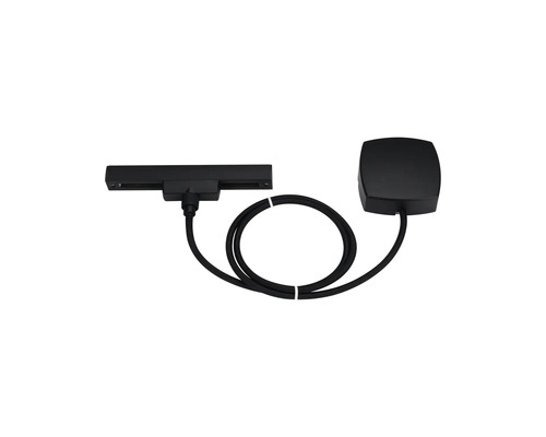 Schwarzes Schienensystem-Zubehör mit Anschlussdose und Zuleitung