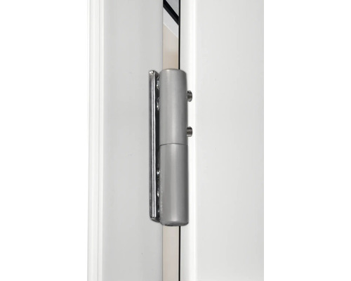 Paumelle de porte en métal fixée à une porte