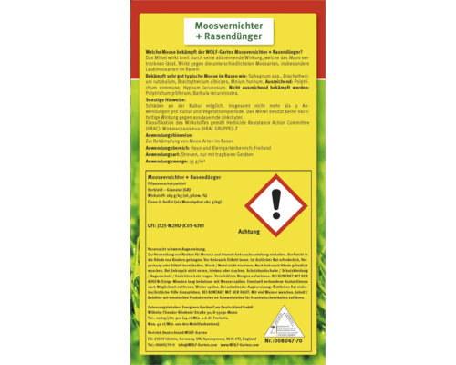 Informationen zu Wolf Garten Moosvernichter plus Rasendünger