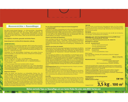 Informationen zu Moosvernichter plus Rasendünger von Wolf Garten