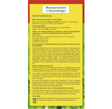 WOLF-Garten Anti-mousse plus engrais pour gazon, consignes d''utilisation et d''élimination.