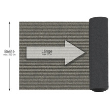 Image d''un tapis sur rouleau avec indication de la largeur et de la longueur.