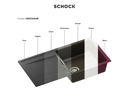 Schock Spüle Cristadur in verschiedenen Farben
