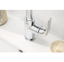Grohe Logo auf einem verchromten Waschtischmischer