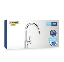 Verpackung einer Grohe Küchenarmatur mit Quickfix System