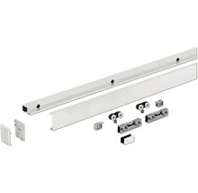 Kit de ferrures pour porte coulissante avec rail de roulement et accessoires