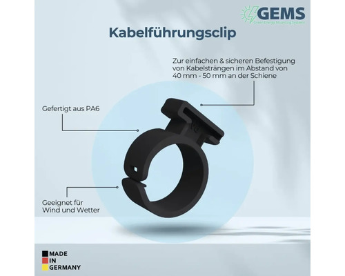 Kabelführungsclip aus Polyamid für Kabelstränge von 40 mm bis 50 mm