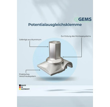 Potentialausgleichsklemme aus Aluminium zur Erdung des Montagesystems