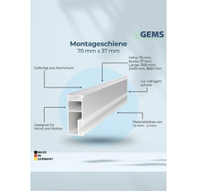 Montageschiene aus Aluminium, 70 mm x 37 mm, geeignet für Wind und Wetter