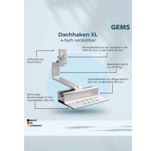 Dachhaken XL, vierfach verstellbar, aus Aluminium gefertigt für Photovoltaikanlagen