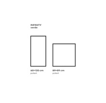 Motifs de carreaux Infinity Verde de dimensions 60x120 cm et 89x89 cm, poli