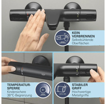 Robinet de douche Grohe avec fonction Cooltouch, limitation de température et poignées en métal