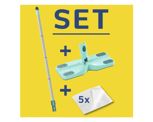 Mopp-Set mit Stiel, Wischer und fünf Reinigungstüchern