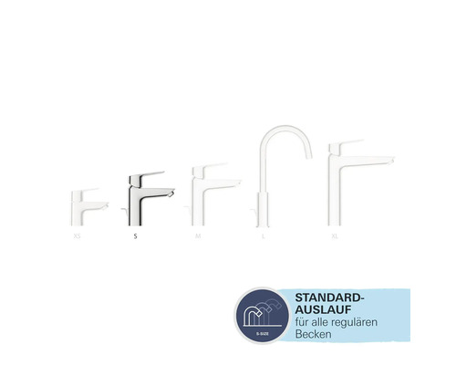 Différentes tailles de robinets de salle de bains pour lavabos