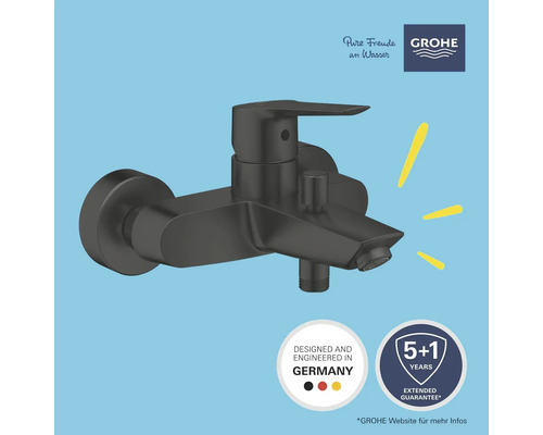 Schwarzer Badarmatur für die Wandmontage