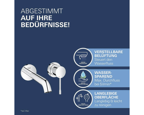 Wandarmatur mit verstellbarer Belüftung, wassersparend und langlebiger Oberfläche