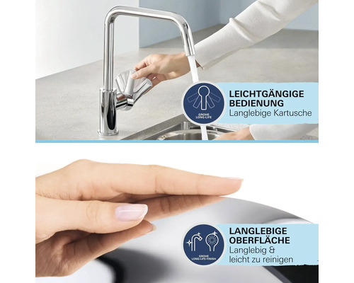 Küchenarmatur mit leichtgängiger Bedienung und langlebiger Oberfläche