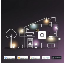 Plan de maison avec intégration d'appareils Smart Home, compatible avec SmartThings, Apple Home, Google Home, Alexa et Matter